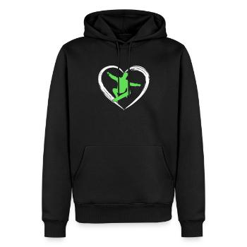 skaten love - Männer Premium Bio Hoodie - Schwarz - Vorne - Nico (187cm)