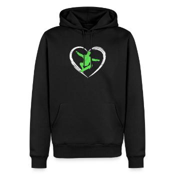 skaten love - Männer Premium Bio Hoodie - Schwarz - Vorne - Nico (187cm)