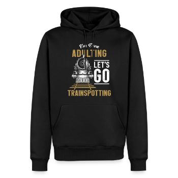 Steam Train Driver Trainspotting - Männer Premium Bio Hoodie - Schwarz - Vorne - Nico (187cm)