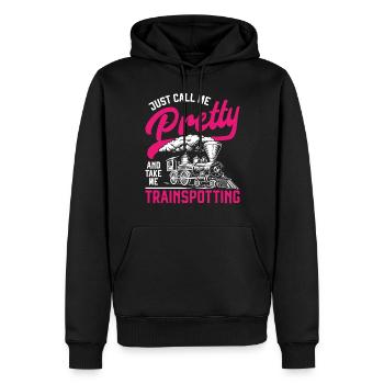 Steam Train Driver Trainspotting - Männer Premium Bio Hoodie - Schwarz - Vorne - Nico (187cm)