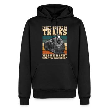 Steam Train Driver Trainspotting - Männer Premium Bio Hoodie - Schwarz - Vorne - Nico (187cm)