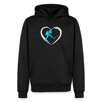 amour de la plongée - Sweat à capuche Premium bio Homme - noir - Devant - Nico (187cm)