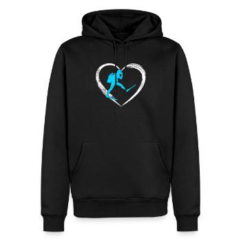 amour de la plongée - Sweat à capuche Premium bio Homme - noir - Devant - Nico (187cm)