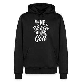 Une nation sous Dieu Américains Amérique États-Unis États-Unis - Sweat à capuche Premium bio Homme - noir - Devant - Nico (187cm)