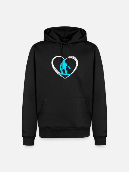 snowboarding love - Männer Premium Bio Hoodie - Schwarz