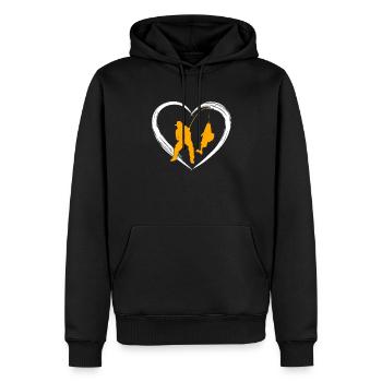 Amour du cœur de pêche - Sweat à capuche Premium bio Homme - noir - Devant - Nico (187cm)