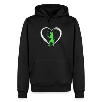 Tennis love - Männer Premium Bio Hoodie - Schwarz - Vorne - Nico (187cm)