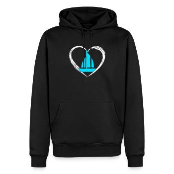 Amour de la voile - Sweat à capuche Premium bio Homme - noir - Devant - Nico (187cm)