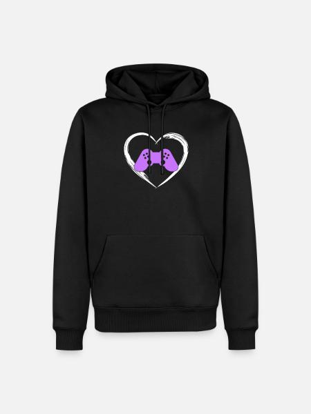 gaming love - Men’s Premium Organic Hoodie - black