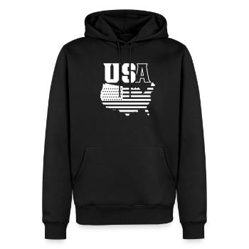 États-Unis Patriotes Américains États-Unis Amérique - Sweat à capuche Premium bio Homme - noir - Devant - Nico (187cm)