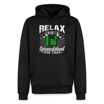 Détendez-vous, j’ai une feuille de calcul pour cela - Sweat à capuche Premium bio Homme - noir - Devant - Nico (187cm)