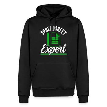 Tableur Expert Comptable Travail de table - Sweat à capuche Premium bio Homme - noir - Devant - Nico (187cm)