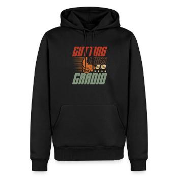 Les lignes de coupe sont à moi - Sweat à capuche Premium bio Homme - noir - Devant - Nico (187cm)