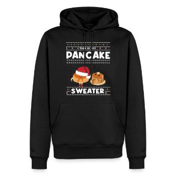 Ceci est ma crêpe de Noël - Sweat à capuche Premium bio Homme - noir - Devant - Nico (187cm)