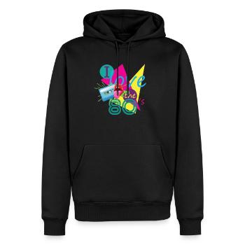 Cassette rétro des années 80 Tenue des années 80 J’adore les années 80 - Sweat à capuche Premium bio Homme - noir - Devant - Nico (187cm)
