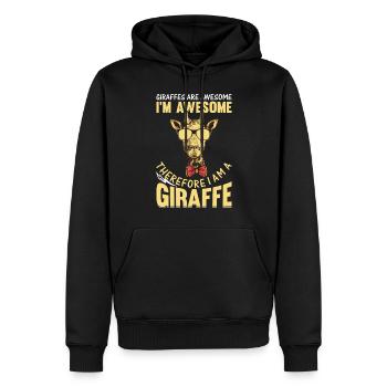 Les girafes sont géniales, je suis géniale, donc je suis un - Sweat à capuche Premium bio Homme - noir - Devant - Nico (187cm)