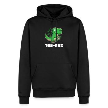 Tea-rex Dinosaure Paléontologie Tyrannosaure - Sweat à capuche Premium bio Homme - noir - Devant - Nico (187cm)