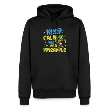 Bleib Ruhig Und Sei Ein Ananas-liebhaber - Männer Premium Bio Hoodie - Schwarz - Vorne - Nico (187cm)