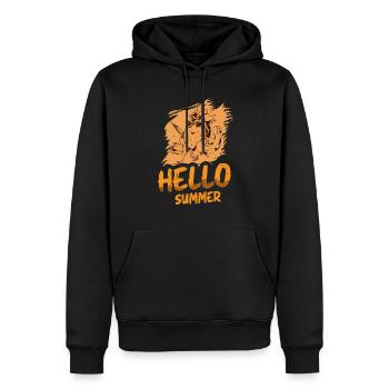 Hallo Sommer-ananas-liebhaber, Tropische Früchte - Männer Premium Bio Hoodie - Schwarz - Vorne - Nico (187cm)