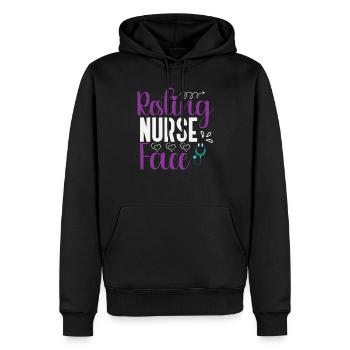 Resting Nurse Face - Männer Premium Bio Hoodie - Schwarz - Vorne - Nico (187cm)