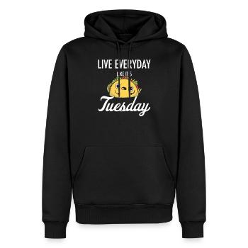 Taco Mexican Food Mexique Tortilla Burrito - Sweat à capuche Premium bio Homme - noir - Devant - Nico (187cm)