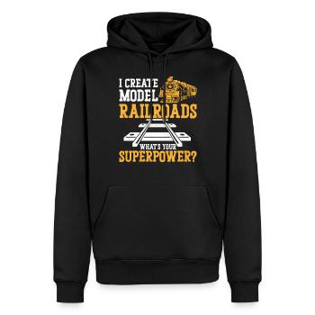 Steam Train Driver Trainspotting - Männer Premium Bio Hoodie - Schwarz - Vorne - Nico (187cm)