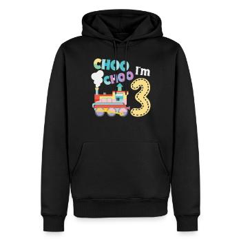 Conducteur de train à vapeur Trainspotting - Sweat à capuche Premium bio Homme - noir - Devant - Nico (187cm)
