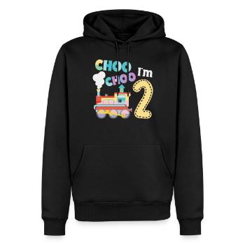 Conducteur de train à vapeur Trainspotting - Sweat à capuche Premium bio Homme - noir - Devant - Nico (187cm)