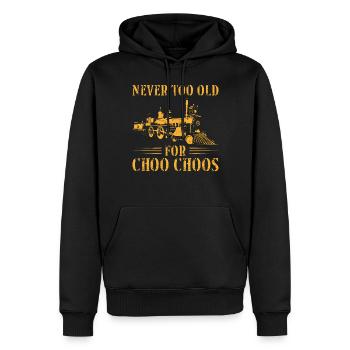Conducteur de train à vapeur Trainspotting - Sweat à capuche Premium bio Homme - noir - Devant - Nico (187cm)