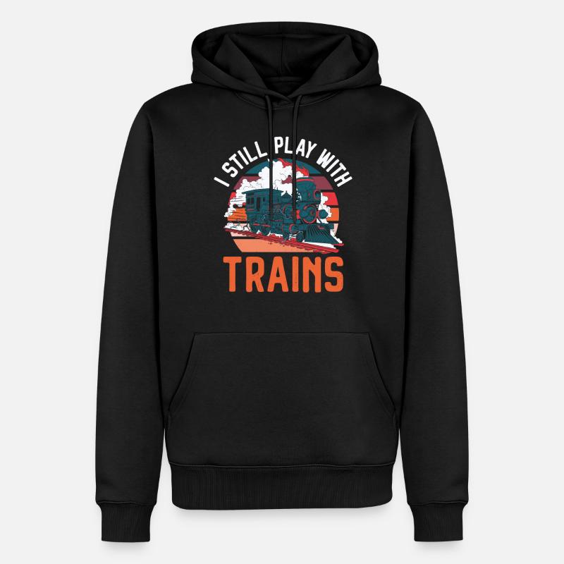 Steam Train Driver Trainspotting - Männer Premium Bio Hoodie - Schwarz