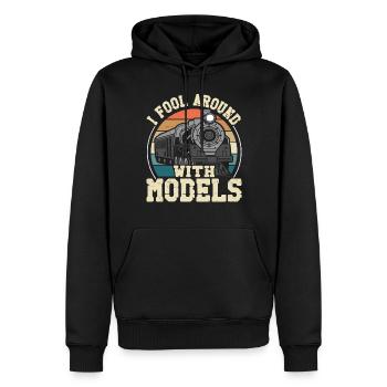 Steam Train Driver Trainspotting - Men’s Premium Organic Hoodie - black - Front - Nico (187cm)