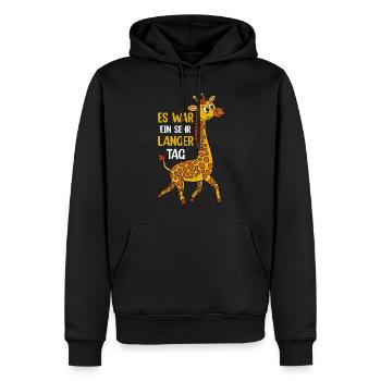 Es War Ein Sehr Langer Tag - Giraffe mit Langem Ha - Männer Premium Bio Hoodie - Schwarz - Vorne - Nico (187cm)