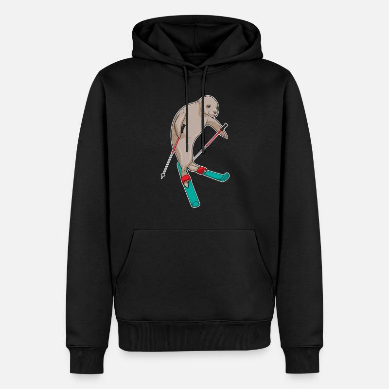 Seals Skier Ski - Sweat à capuche Premium bio Homme - noir