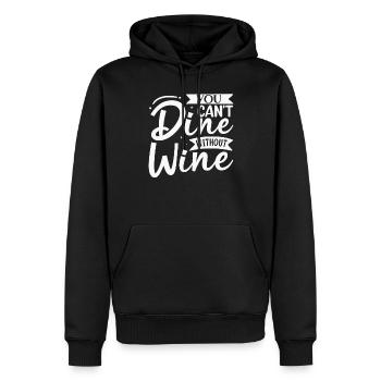 Man kann nicht ohne Wein speisen - Männer Premium Bio Hoodie - Schwarz - Vorne - Nico (187cm)