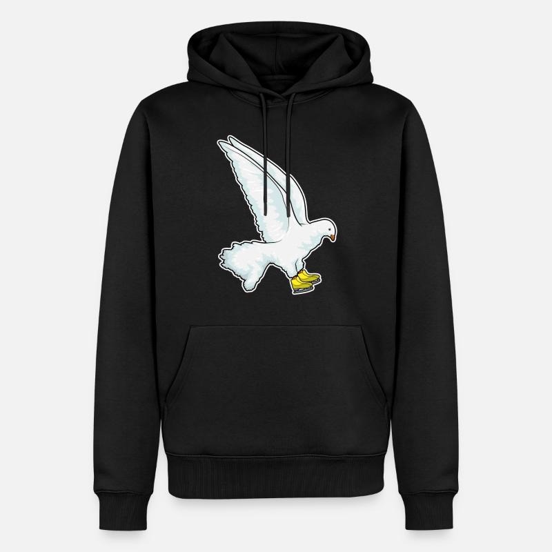 Pigeon patinage sur glace - Sweat à capuche Premium bio Homme - noir