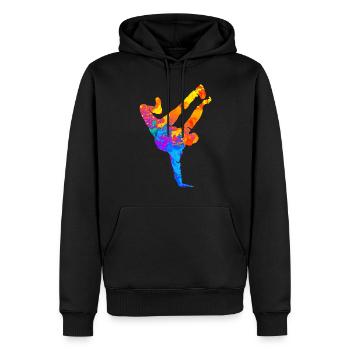 Break Dance Danseurs de danse hip hop - Sweat à capuche Premium bio Homme - noir - Devant - Nico (187cm)