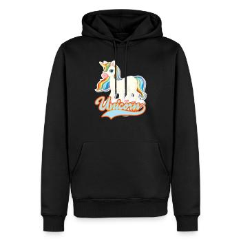 Licorne Einhorn - Sweat à capuche Premium bio Homme - noir - Devant - Nico (187cm)