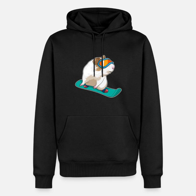 Guinea Pig Snowboarder Snowboard - Sweat à capuche Premium bio Homme - noir