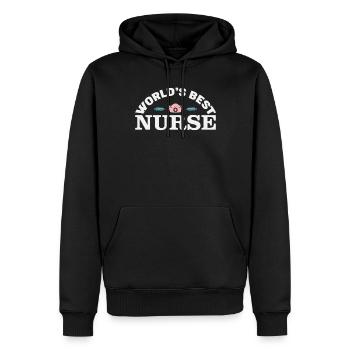 La meilleure infirmière du monde - Sweat à capuche Premium bio Homme - noir - Devant - Nico (187cm)