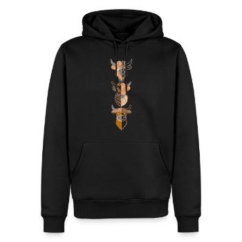 3 Highland Cattle Kuh mit Kuhmotiv - Männer Premium Bio Hoodie - Schwarz - Vorne - Nico (187cm)