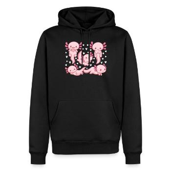 Axolotl Lover - Kawaii Axolotl Mignon Axolotls - Sweat à capuche Premium bio Homme - noir - Devant - Nico (187cm)