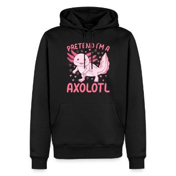 Kawaii Axolotl Lover Je prétends être un Axolotl - Sweat à capuche Premium bio Homme - noir - Devant - Nico (187cm)
