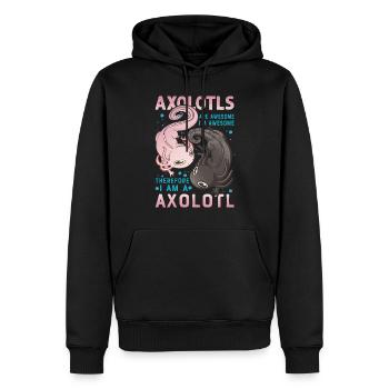 Axolotl Anime Salamandre mignonne Kawaii Toll - Sweat à capuche Premium bio Homme - noir - Devant - Nico (187cm)