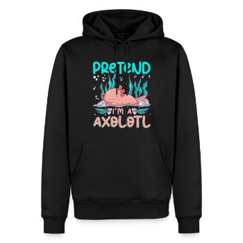 Stell Dir Vor Ich Bin Ein Axolotl Der Viel Schläft - Männer Premium Bio Hoodie - Schwarz - Vorne - Nico (187cm)