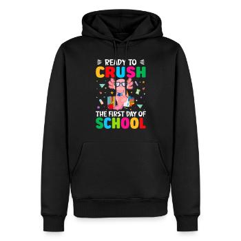 Bereit, Den Ersten Schultag Zu Überstehen - Männer Premium Bio Hoodie - Schwarz - Vorne - Nico (187cm)