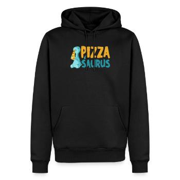 Pizzasaurus Dinosaur Pizza Gâteau italien - Sweat à capuche Premium bio Homme - noir - Devant - Nico (187cm)