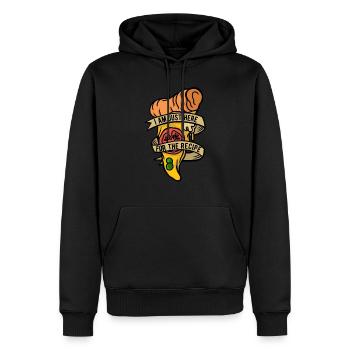 Pizza Baker Pizzaiolo Pizza Recette - Sweat à capuche Premium bio Homme - noir - Devant - Nico (187cm)