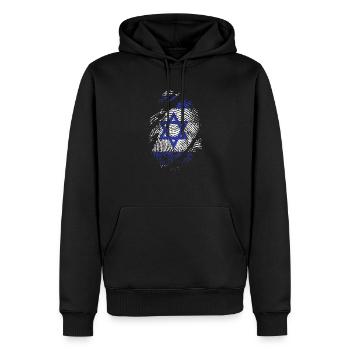 Israël ADN Jérusalem Hébreu Vrai Juif - Sweat à capuche Premium bio Homme - noir - Devant - Nico (187cm)