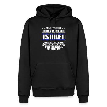 Israël Jérusalem Hébreu Vrai Juif Juif - Sweat à capuche Premium bio Homme - noir - Devant - Nico (187cm)