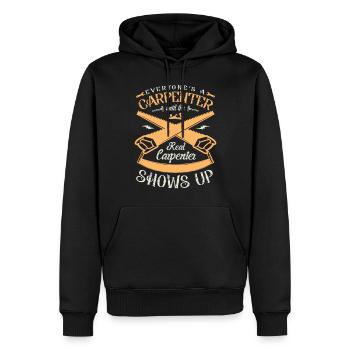 Tout le monde est une profession de charpentier - Sweat à capuche Premium bio Homme - noir - Devant - Nico (187cm)